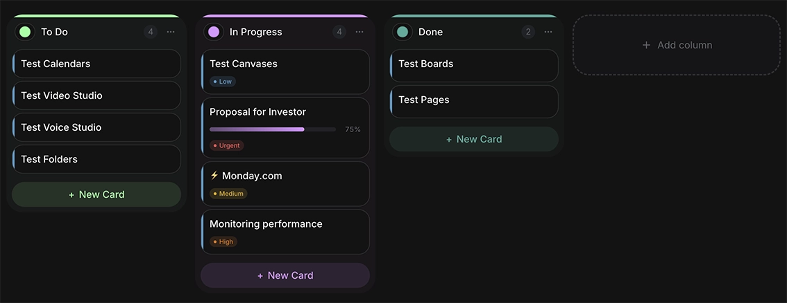 Kanban boards